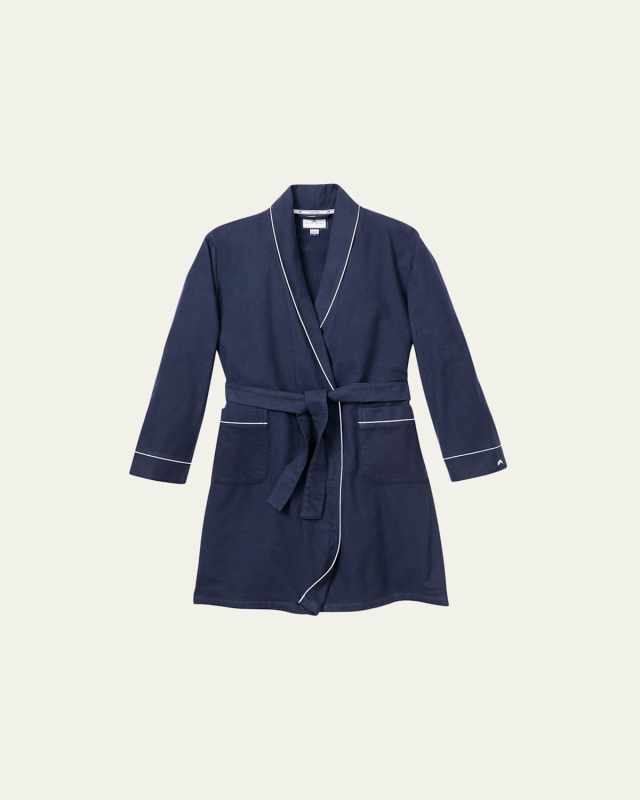 Flannel Contrast-Piping Robe, Size 2
